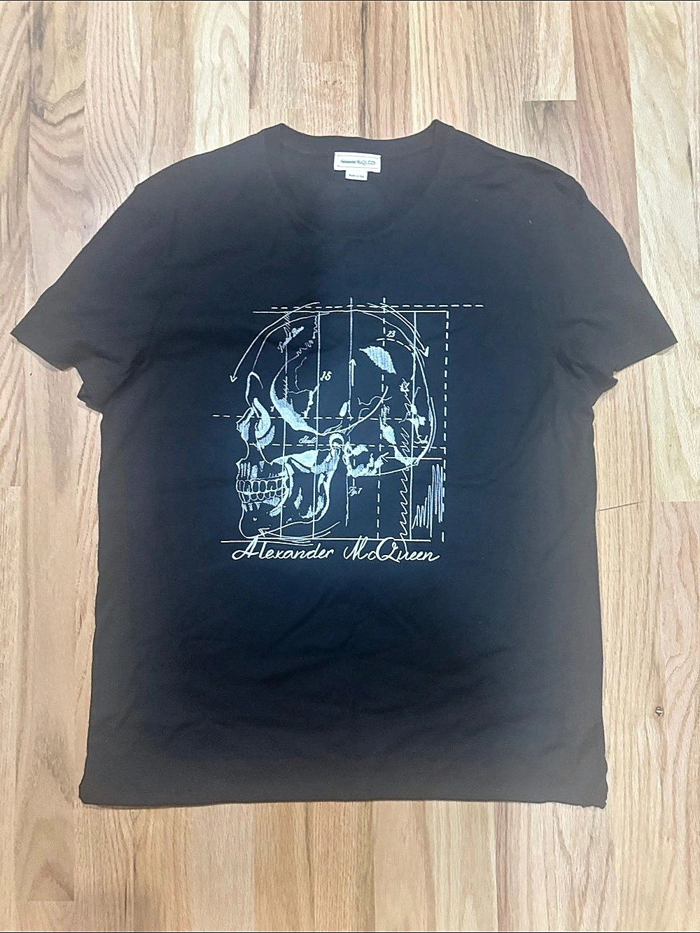 Alexander McQueen Sketch Anatomy T-shirt Graphic Cotton Tee Size Medium